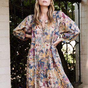 THE GREAT. The Patio Dress / Canopy Leaf Print / 0